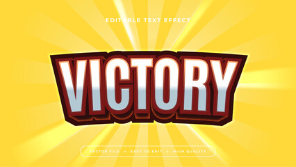 White red and yellow victory 3d editable text effect - font style