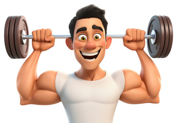 PNG Smiling barbell cartoon sports.