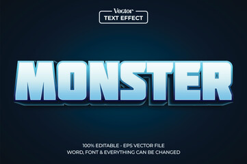 monster editable text style effect. vector design template