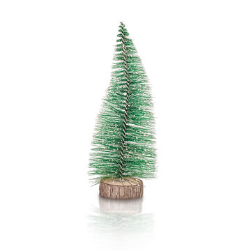 Decorative small Christmas tree green isolated