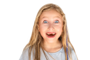 Portrait of happy child smiling isolated