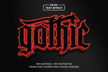 Fototapeta premium red hardcore gothic theme editable text effect