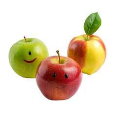 3d Fruits Apple rendering front view
