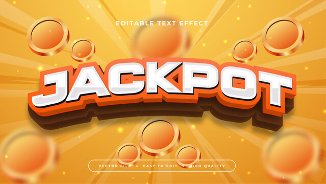Orange white and brown jackpot 3d editable text effect - font style