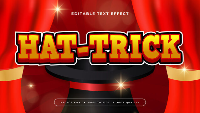 Red orange and black hat trick 3d editable text effect - font style