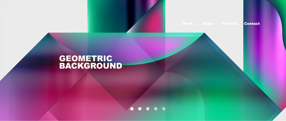 Fototapeta premium Minimal geometric web site page template design. Vector Illustration For Wallpaper, Banner, Background, Card, Book Illustration, landing page