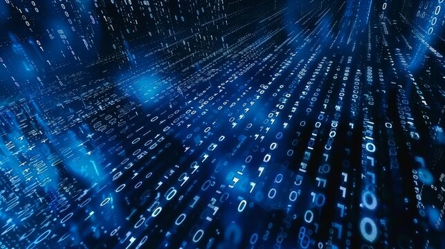 Cyberspace filled with binary code, Ai Generated