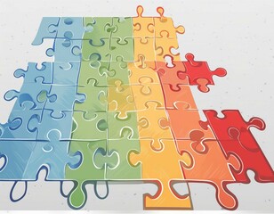 A colorful puzzle with a rainbow of colors