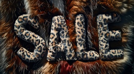 Obraz premium Leopard Fur Sale concept art poster.