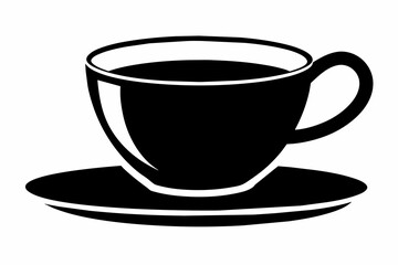 cup of coffee silhouette on white background, Vector illustration, bird, icon, svg, characters, Holiday t shirt, Hand drawn trendy Vector illustration, raven on a branch