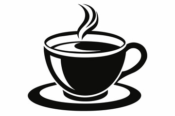 cup of coffee silhouette on white background, Vector illustration, bird, icon, svg, characters, Holiday t shirt, Hand drawn trendy Vector illustration, raven on a branch