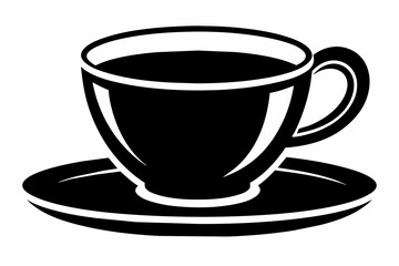 cup of coffee silhouette on white background, Vector illustration, bird, icon, svg, characters, Holiday t shirt, Hand drawn trendy Vector illustration, raven on a branch