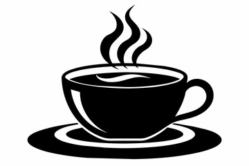 cup of coffee silhouette on white background, Vector illustration, bird, icon, svg, characters, Holiday t shirt, Hand drawn trendy Vector illustration, raven on a branch