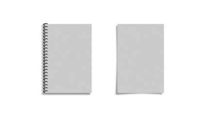 PAPER 14 two blank white paper on a white background for brand identity mockup	