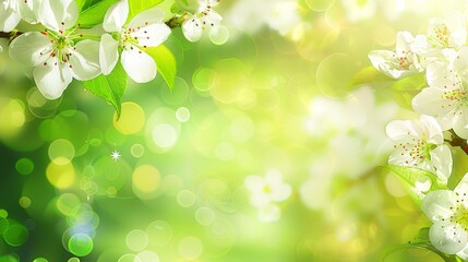 Spring blossom charm cherry apple branch with white flowers, garden delight, Ai Generated