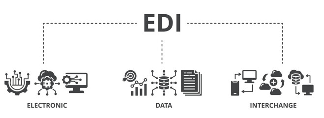 EDI concept icon illustration contain electronic, data and interchange.
