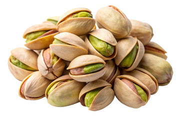 Roasted pistachio nuts on transparent background