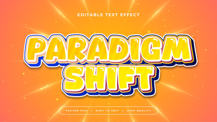Orange yellow and purple violet paradigm shift 3d editable text effect - font style