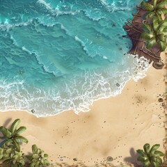 Aerial Beach Background Illustration
