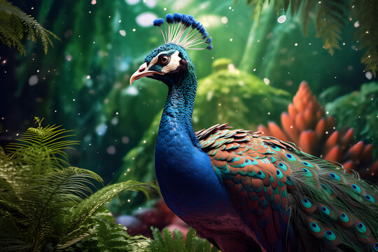 PEcock in the jungle 