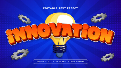 Orange yellow and blue innovation 3d editable text effect - font style