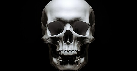 Detailed 3D rendering of a human skull
