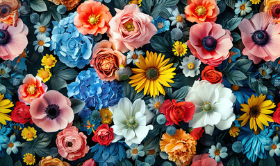 Colorful Paper Flowers on White, Generate ai