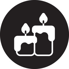 spa candles glyph icon