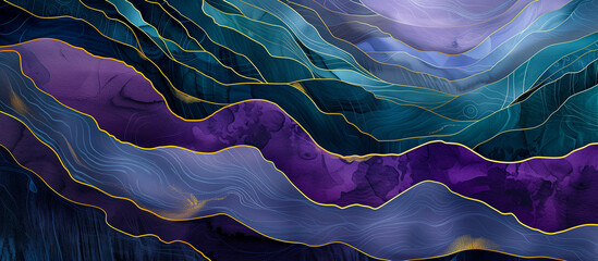 Obraz premium purple and blue gold line texture luxury banner wall background