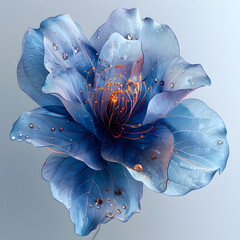 blue flower in water