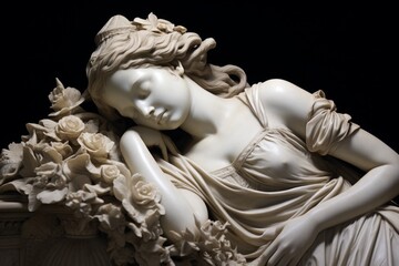 Sleeping beauty marble sculpture