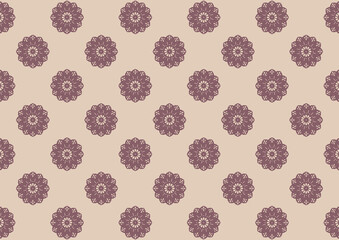 赤いシックな花柄レース模様のパターン背景