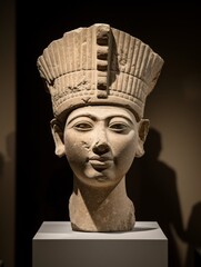 ancient egyptian statue head with headdress