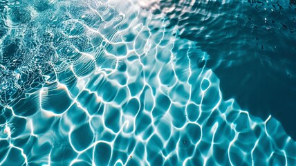 Top view of shadow on pool water surface. Beautiful abstract background concept banner. - Powered by Adobe
