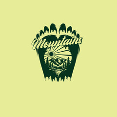 Mountain logo vector image,MOUNTAIN LOGO BADGE, EMBLEM
