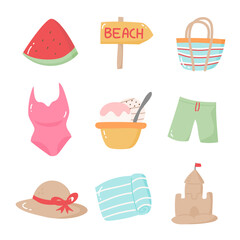 set of summer icons