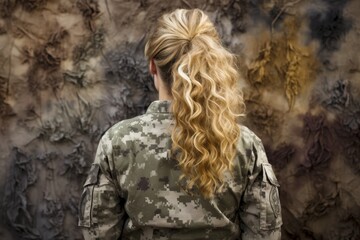 Soldier with long curly blonde hair