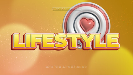 Red orange and white lifestyle 3d editable text effect - font style