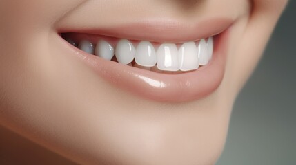 Fototapeta premium close-up of a beautiful smile with white teeth