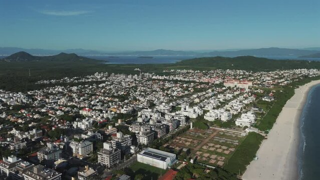Luxury residences and condominiums along the famous beaches of Jurere and Jurere Internacional in Florianopolis, Brazil.