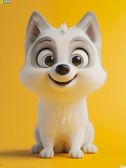 3D Cute Husky Mascot Character
