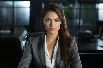 confident business woman in a suit