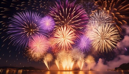 Obraz premium fireworks in the city