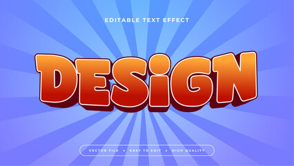 Orange red and blue design 3d editable text effect - font style