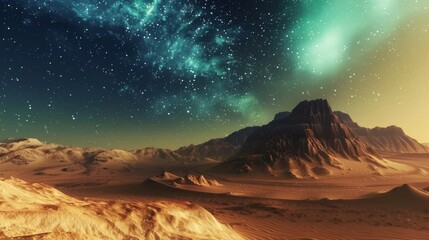 A cosmic desert under a starry sky