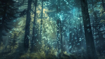 Enchanted forest basks in mystical light