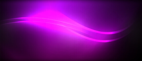 A mesmerizing purple wave moves across a dark sky, creating a striking contrast on a black background. The colors merge into a beautiful pattern resembling electric blue and magenta