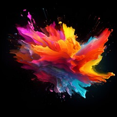 Colorful explosion of paint