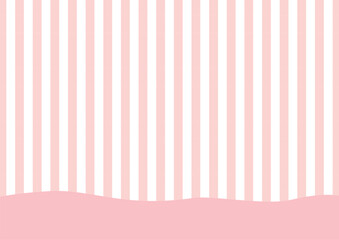 ストライプパターンとウェーブのフレームカード/ピンク