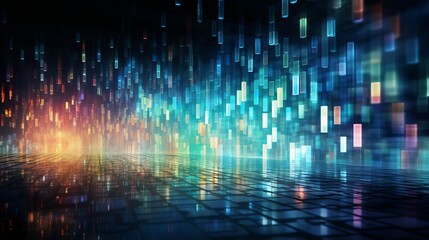 Intense coding session visualized with bright, blurred lines of code